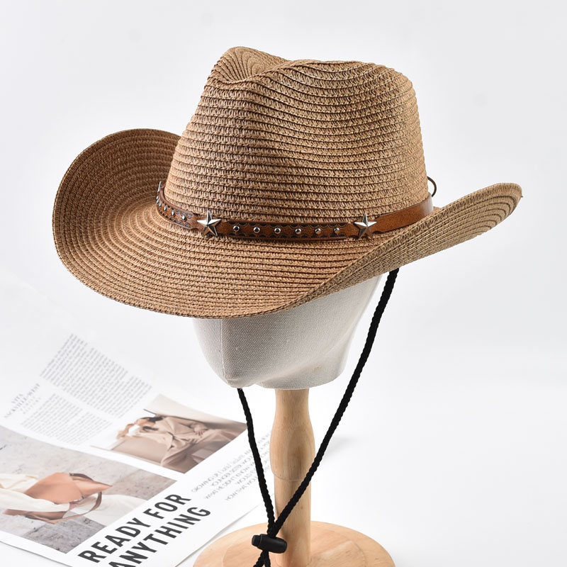 Cowboy Hat Straw - Damski słomkowy kapelusz kowbojski, składany, z
