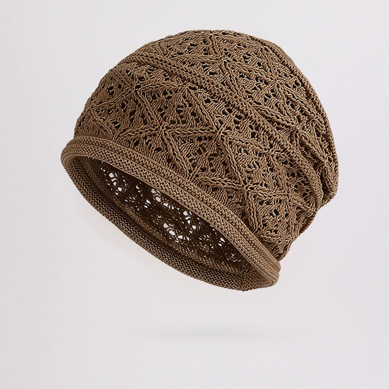 Beanie Cuffed Knit - Damskie, luźne czapki z ozdobnymi mankietami