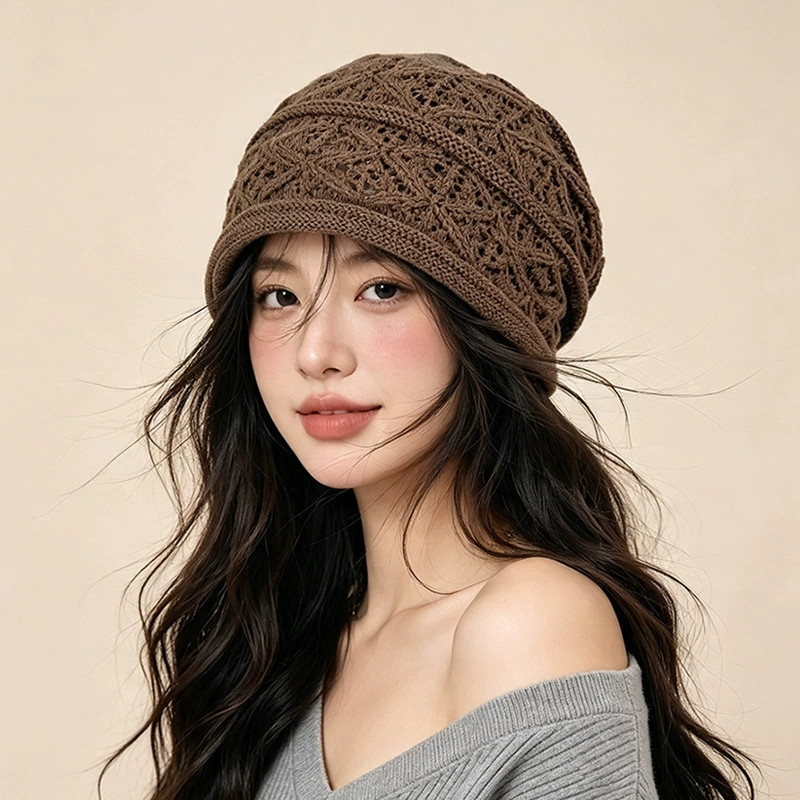 Damskie, luźne czapki z ozdobn – Beanie Cuffed Knit recenzja i cena