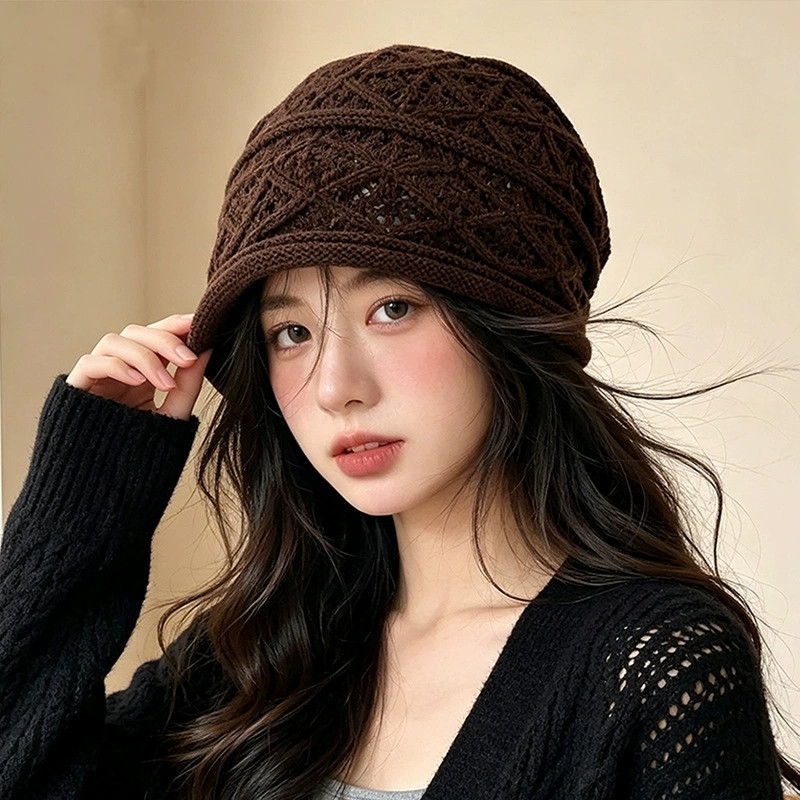 Damskie, luźne czapki z ozdobn – Beanie Cuffed Knit recenzja i cena